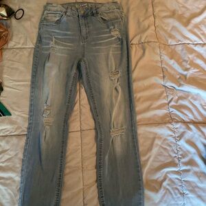 Size 5 light blue ripped straight leg jeans